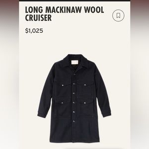 Like New Filson Cruiser Wool Coat Navy